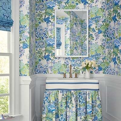 Peony Garden-Thibaut-Selected-Wallpapers-Interiors