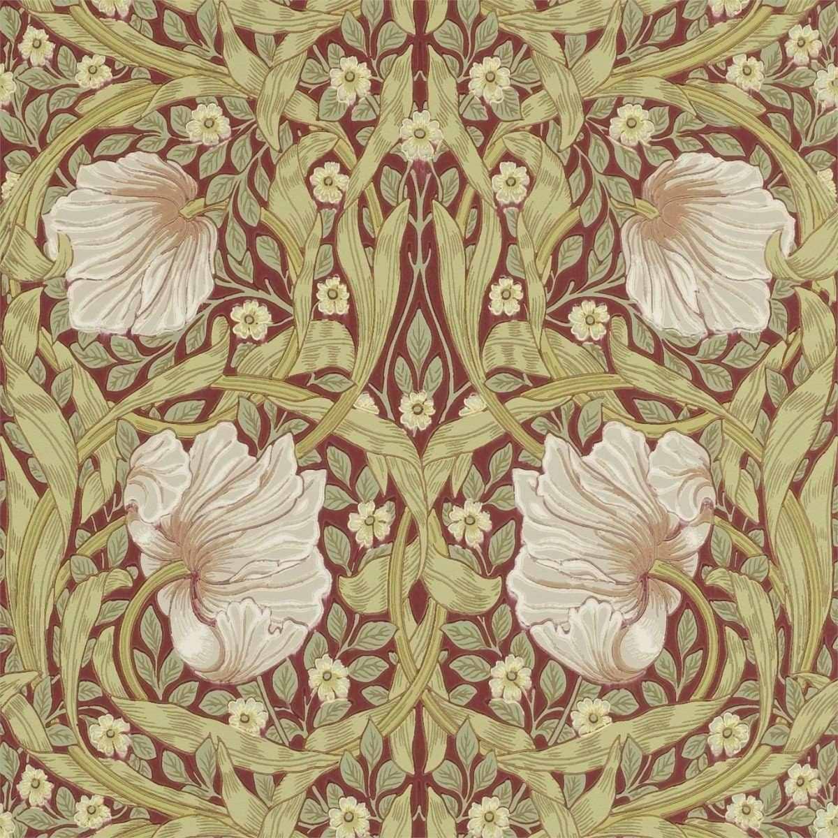 Pimpernel-behang-tapete-wallpaper-Morris & Co-Brick/Olive-Rol-Selected-Wallpapers-Interiors