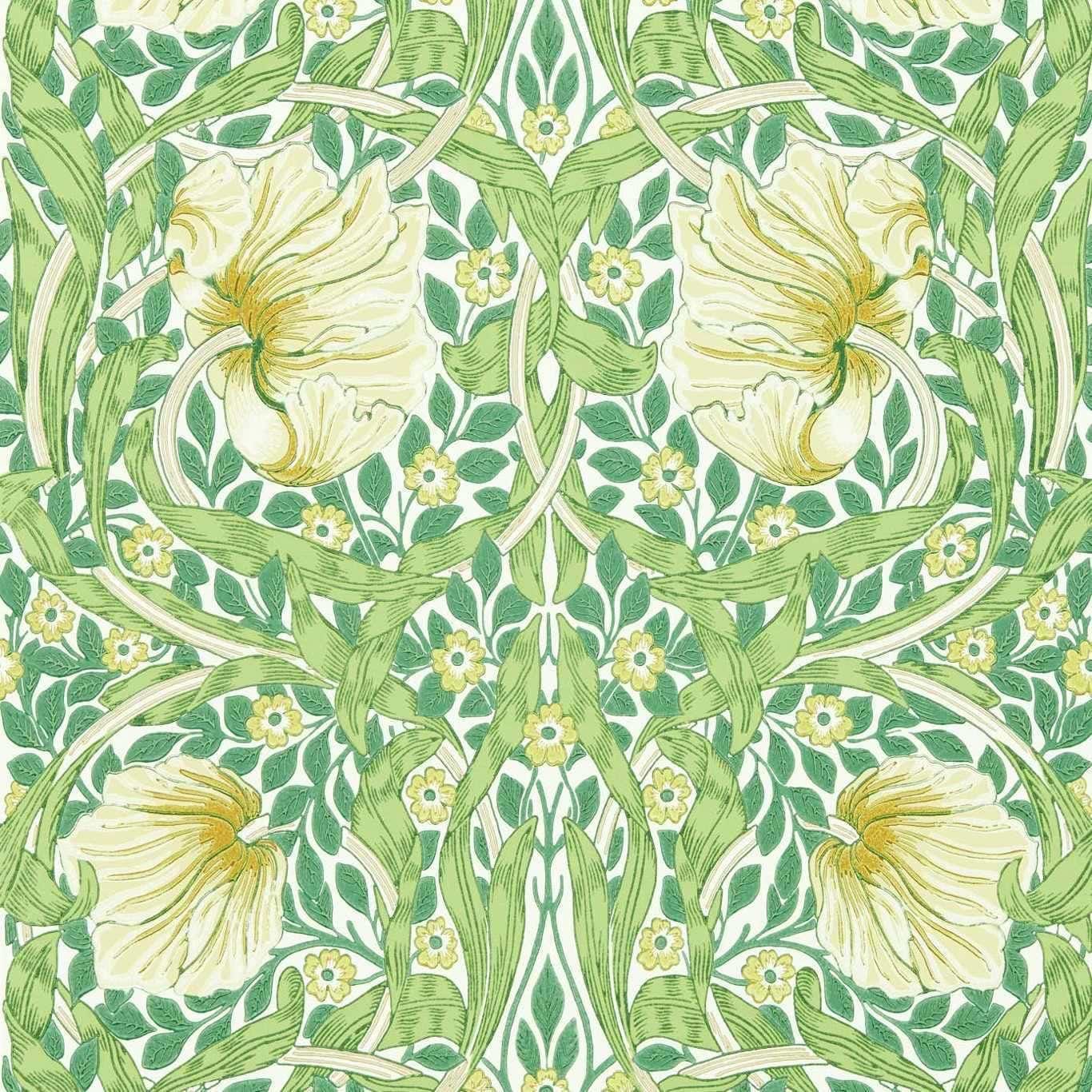 Pimpernel-behang-tapete-wallpaper-Morris & Co-Weld/Leaf Green-Rol-Selected-Wallpapers-Interiors