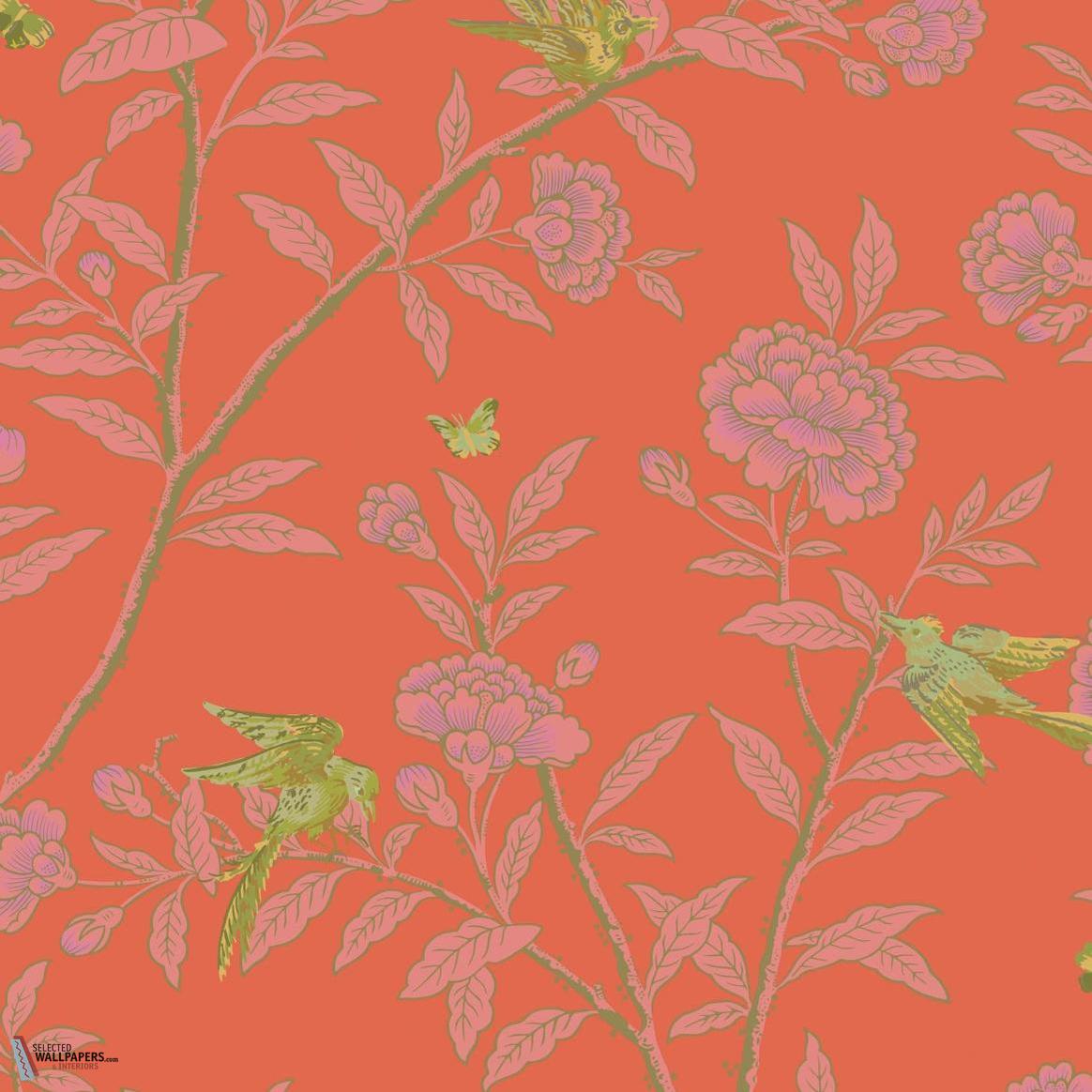 Roseberry & Birds behang-Cole & Son-Vermillion-Rol-Selected Wallpapers-Interiors