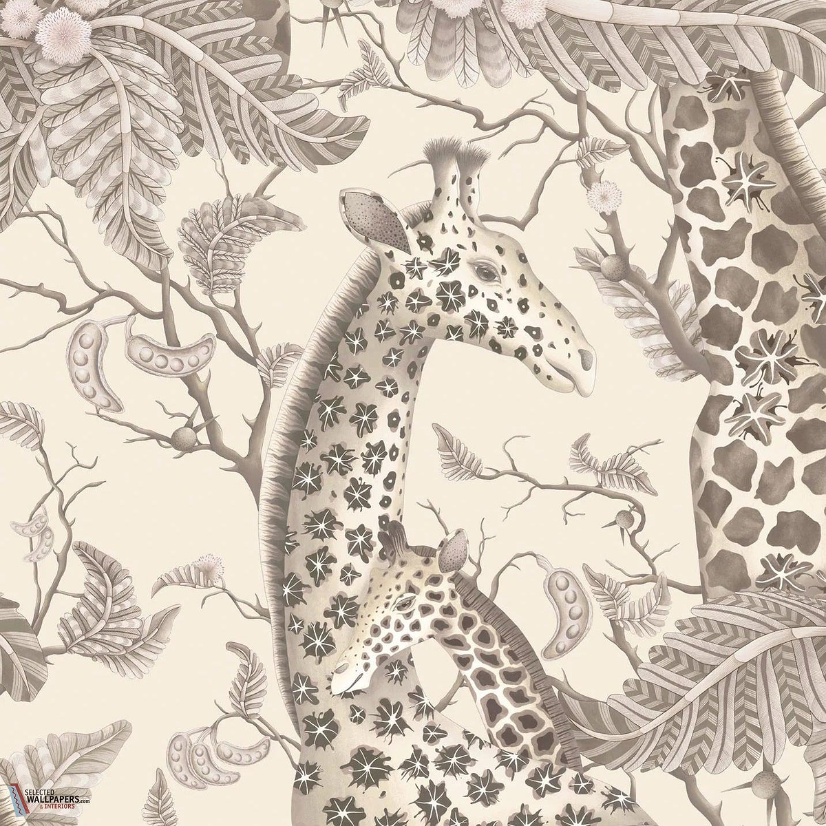 Royal Giraffe behang-Cole & Son-Pebble-Rol-Selected Wallpapers-Interiors