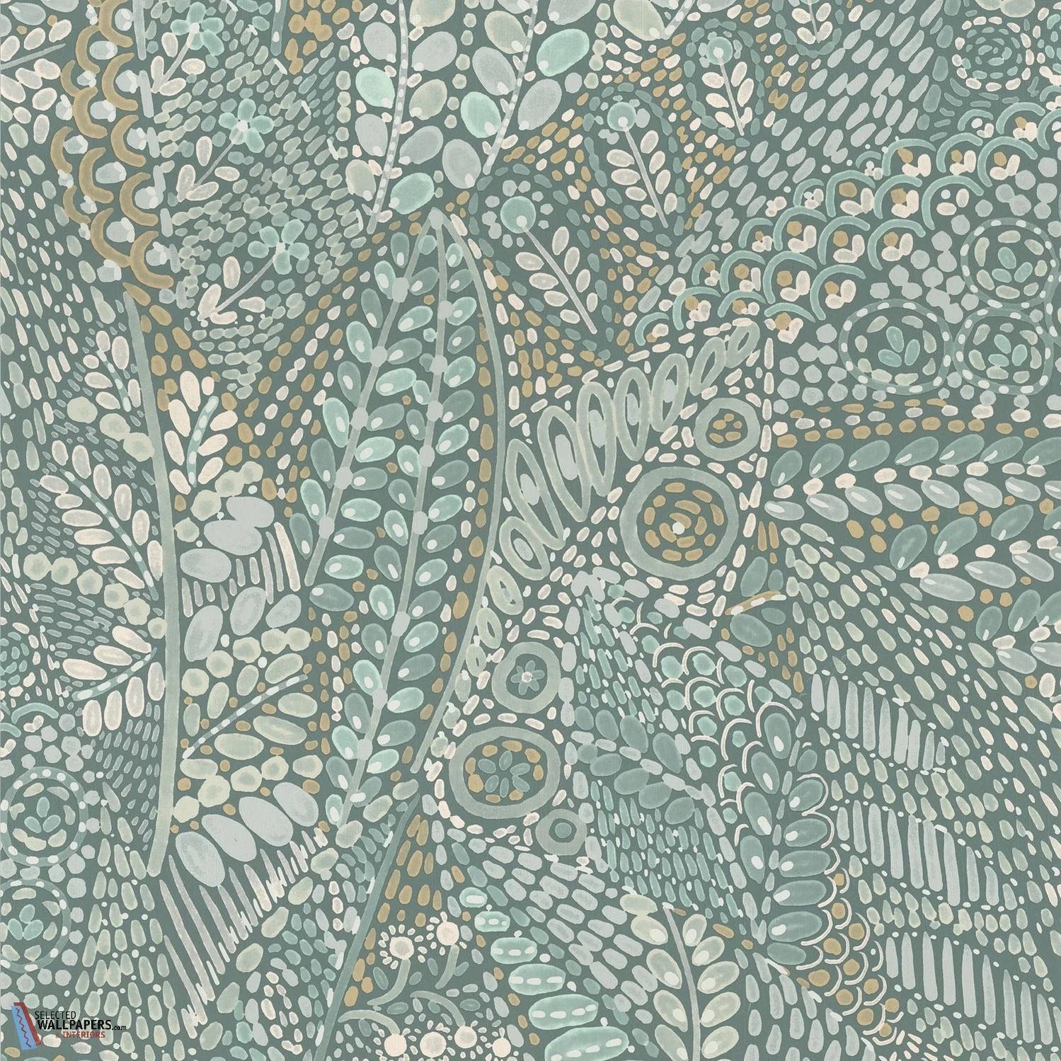 Talavera-Casamance-wallpaper-behang-Tapete-wallpaper-Celadon/Amande-Rol-Selected Wallpapers