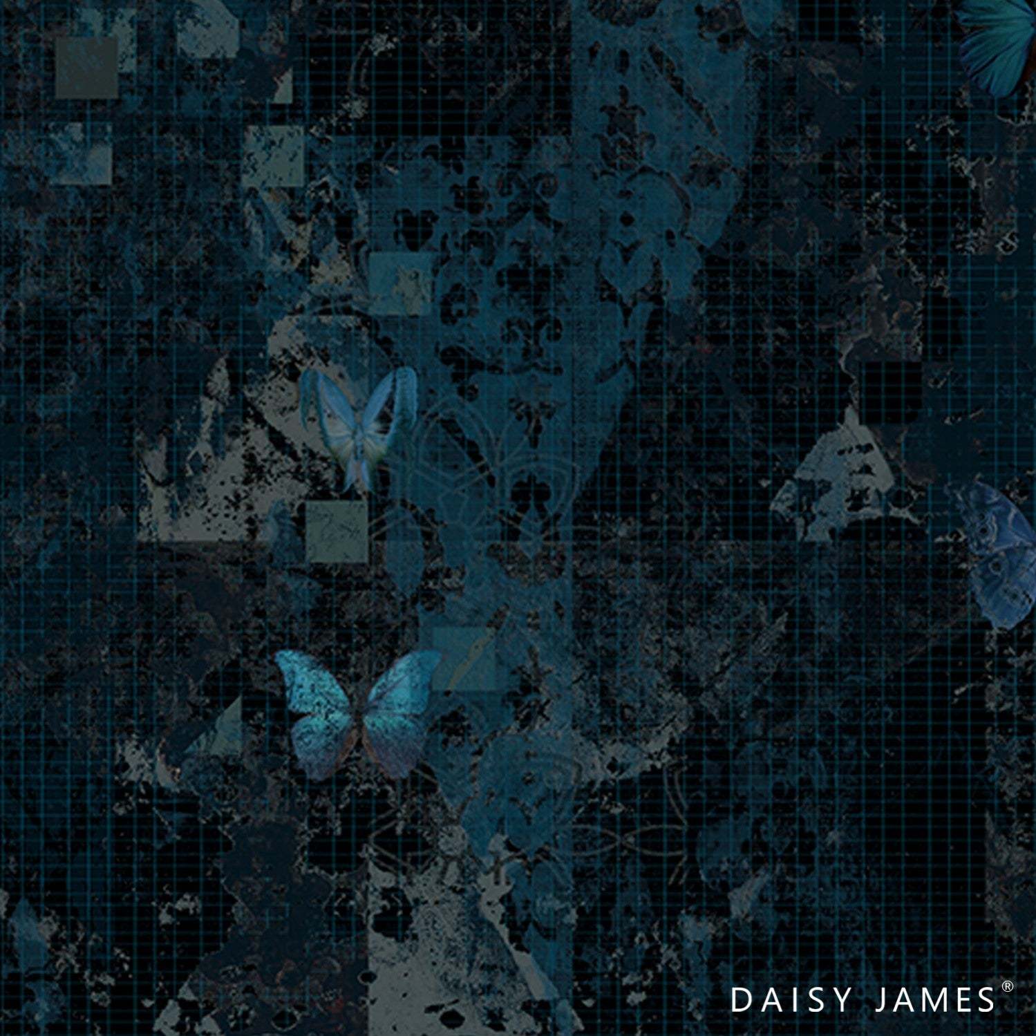 The Blue Butterfly 2.0 behang-behang-Daisy James-Blue-Vinyl-M2-Selected Wallpapers &amp; Interiors