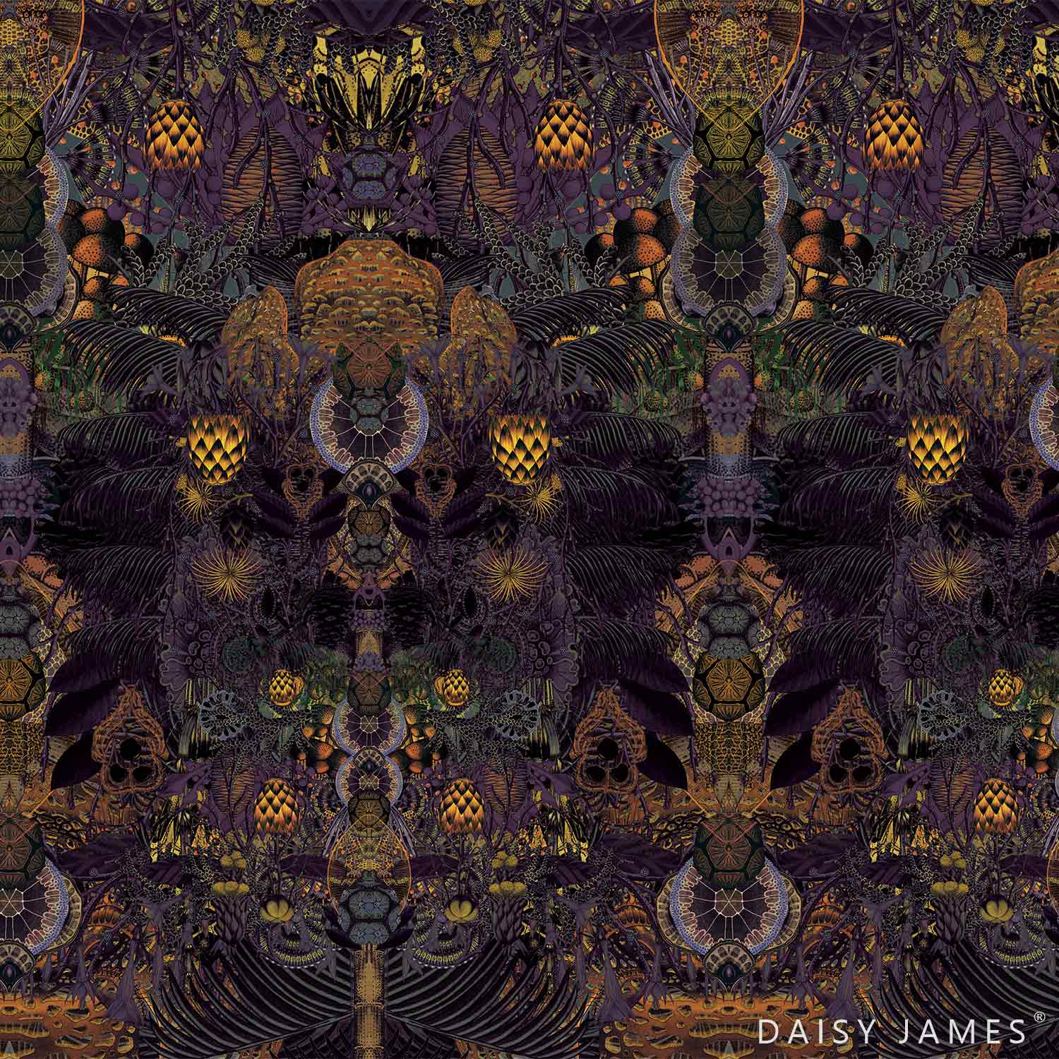 The Poppy behang-Behang-Daisy James-Purple-Vinyl-M2-Selected Wallpapers &amp; Interiors