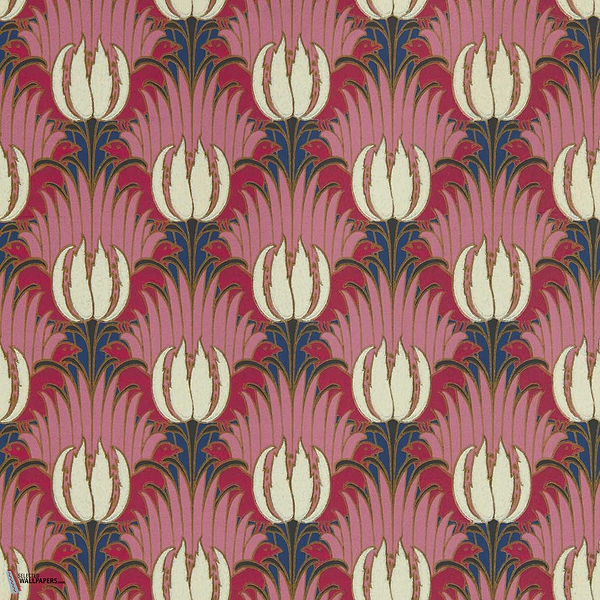 Tulip and Bird-behang-tapete-wallpaper-Morris & Co-Amaranth & Blush-Rol-Selected-Wallpapers-Interiors