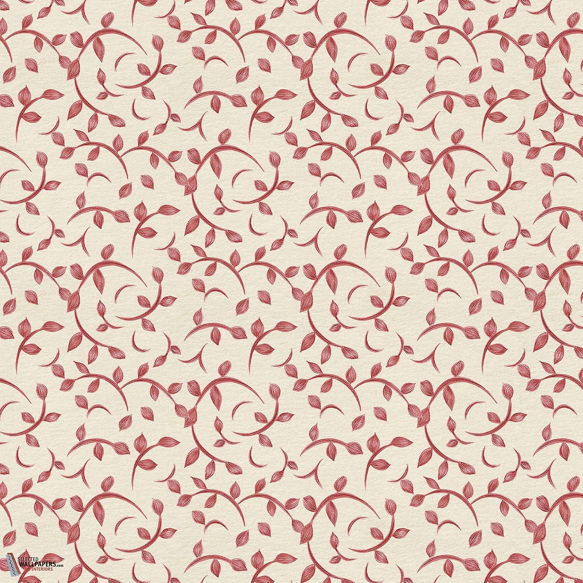 Twig behang-Coordonne-Red-Non Woven-Rol-Selected Wallpapers-Interiors