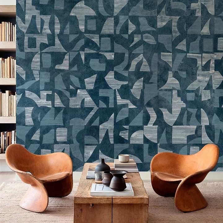 Woodblock behang