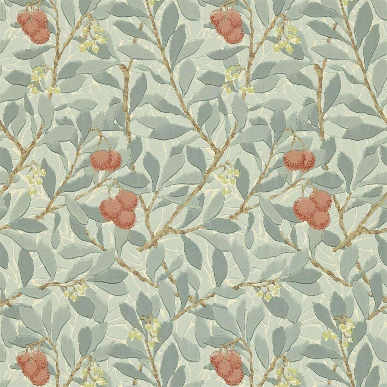 Arbutus-behang-Tapete-Morris & Co-Blue/Pink-Rol-210407-Selected Wallpapers