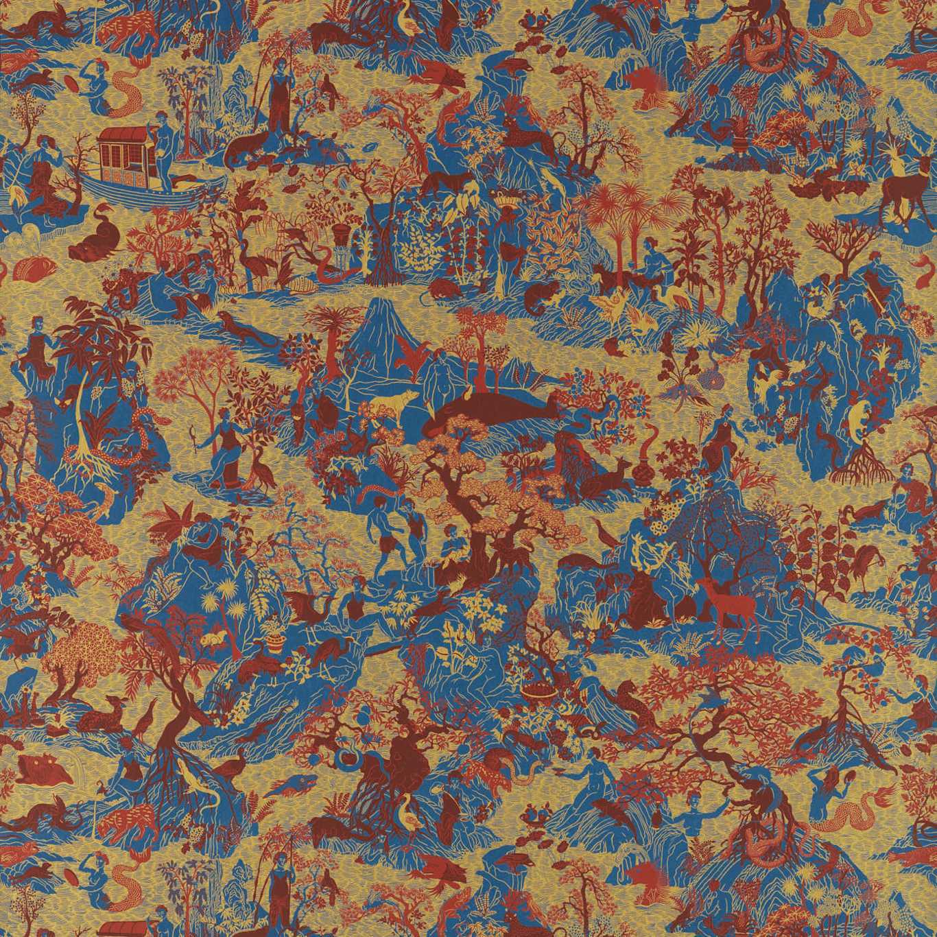 Avalons-Behang-Tapete-Zoffany-Como Blue-Meter (M1)-313021-Selected Wallpapers