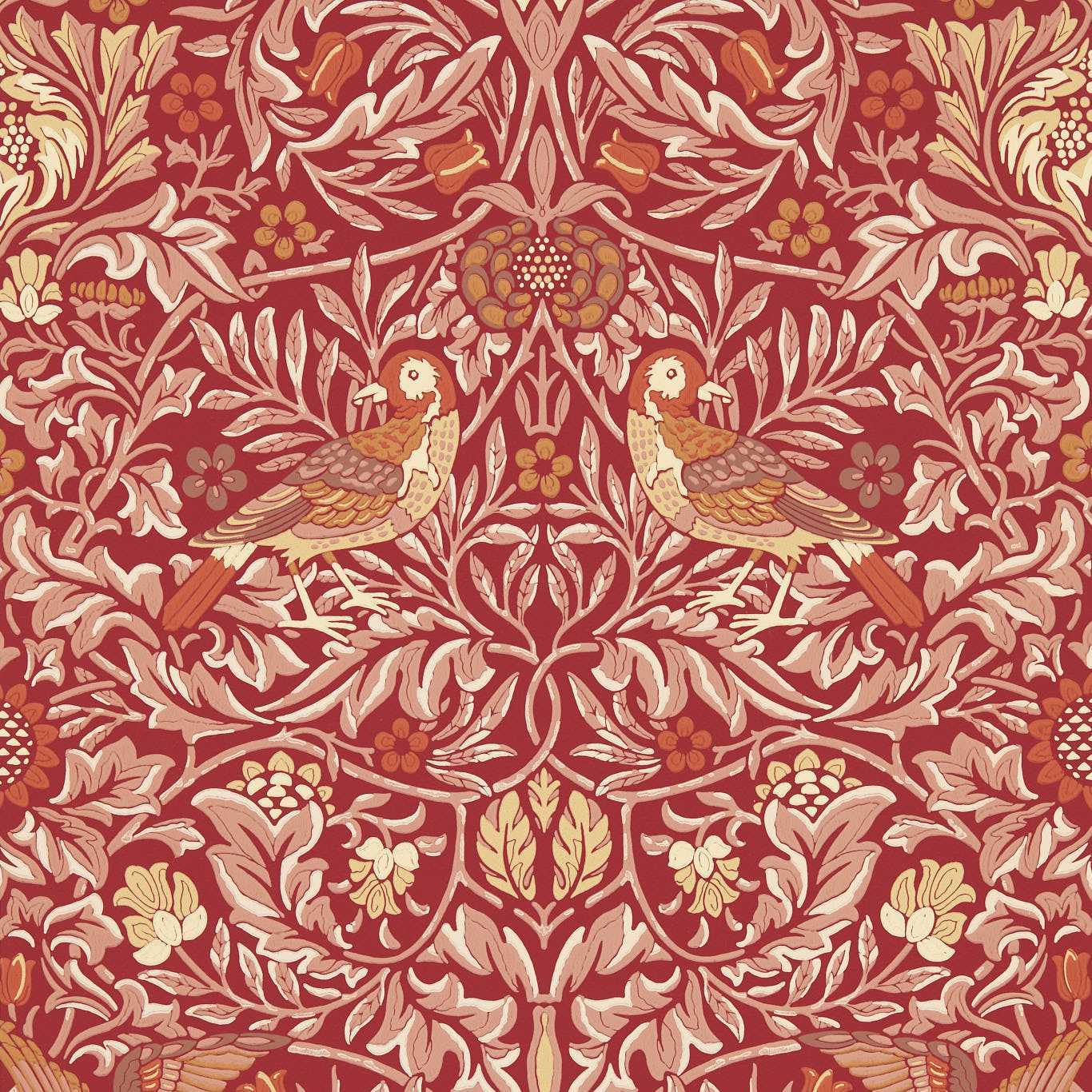 Bird-behang-Tapete-Morris & Co-Madder/Weld-Rol-217195-Selected Wallpapers