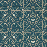 Brophy Trellis-behang-Tapete-Morris & Co-Deap Teal-Rol-216699-Selected Wallpapers