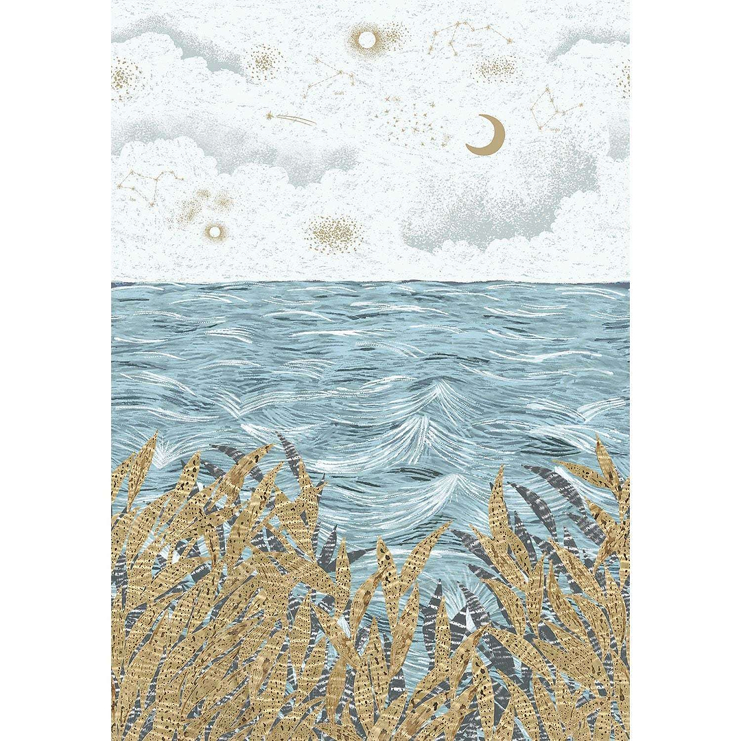 Callisto-Behang-Tapete-Casamance-Bleu Ciel/Dore-Set-75432344-Selected Wallpapers