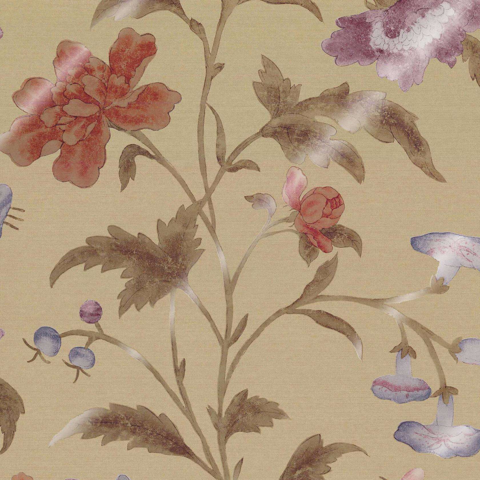 China Rose-behang-Tapete-Little Greene-Bronze-Rol-0247CHBRONZ-Selected Wallpapers