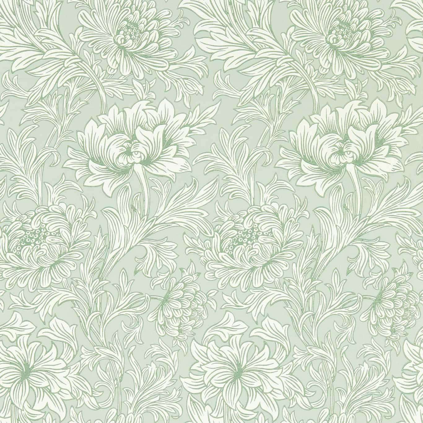 Chrysanthemum Toile-Behang-Tapete-Morris & Co-Willow-Rol-217069-Selected Wallpapers