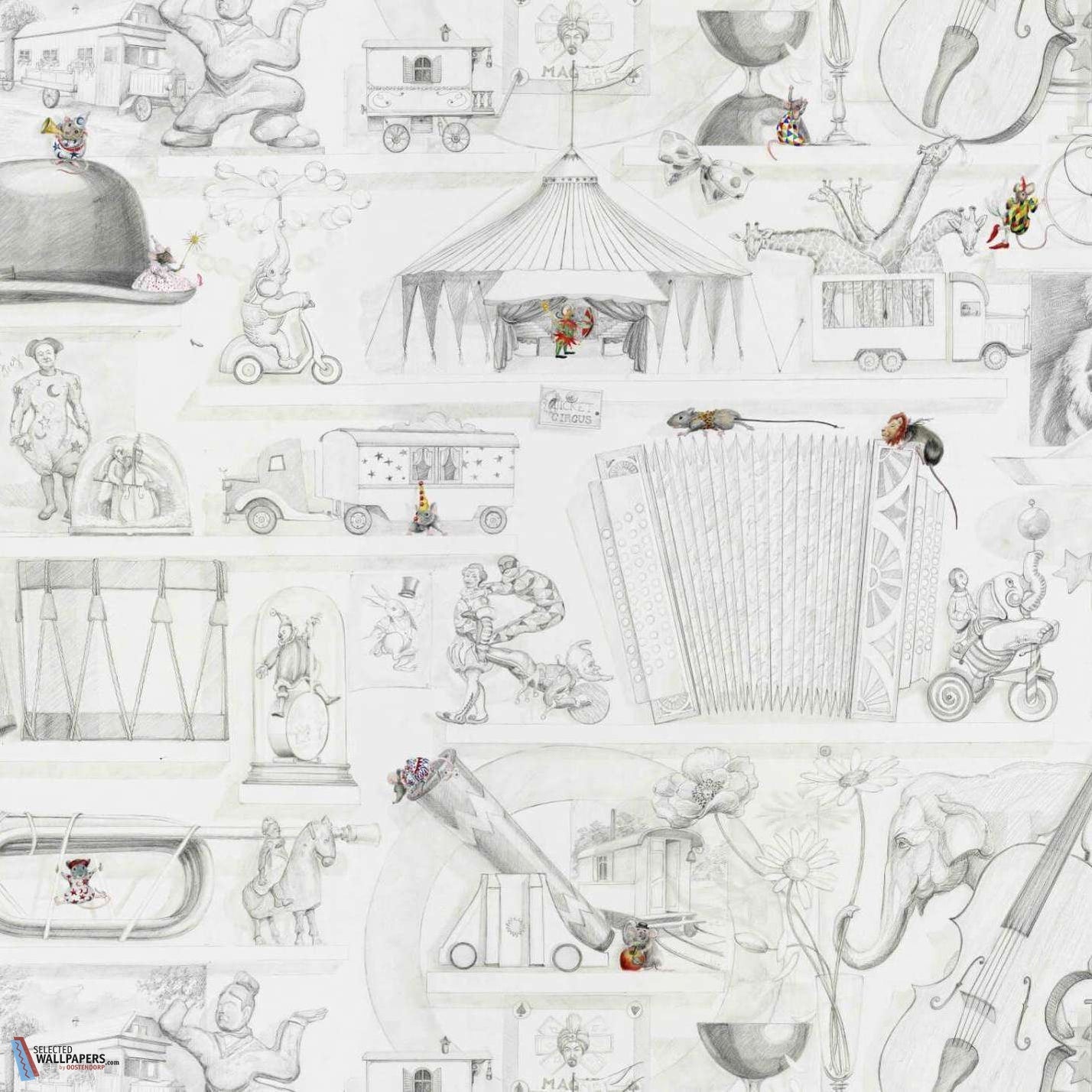Circus-behang-Tapete-Pierre Frey-Mine de plomb-Meter (M1)-FP439001-Selected Wallpapers
