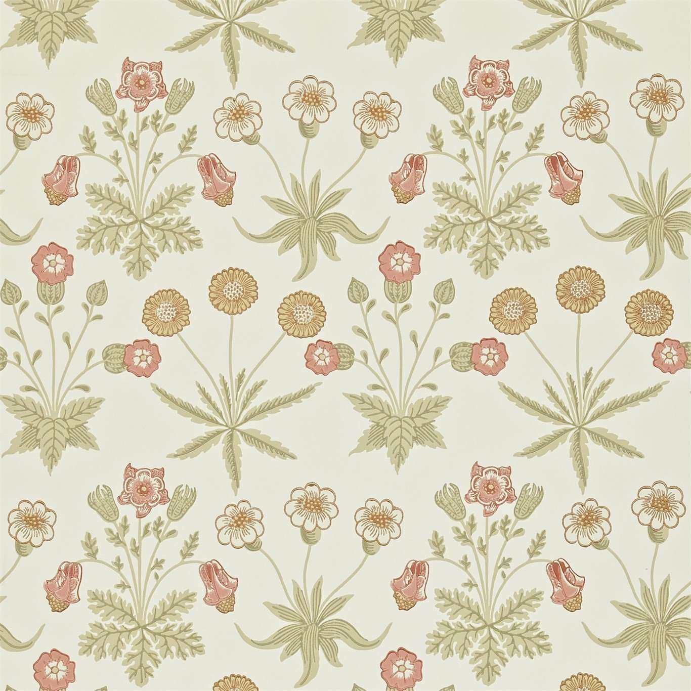 Daisy-behang-Tapete-Morris & Co-Coral/Manilla-Rol-212560-Selected Wallpapers