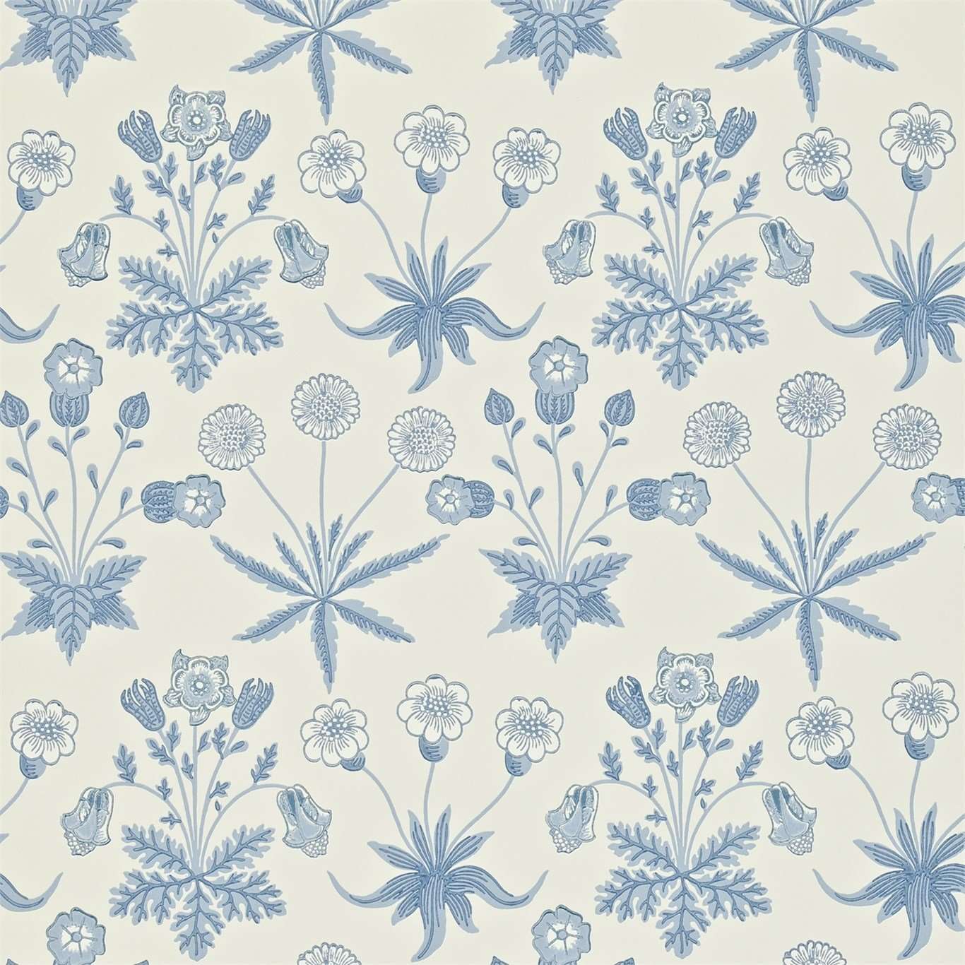 Daisy-behang-Tapete-Morris & Co-Blue/Ivory-Rol-212561-Selected Wallpapers