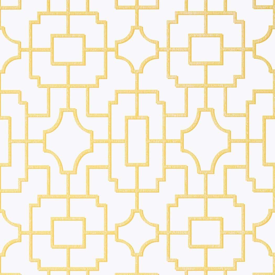 Fretwork-Behang-Tapete-Thibaut-Yellow-Rol-T20873-Selected Wallpapers
