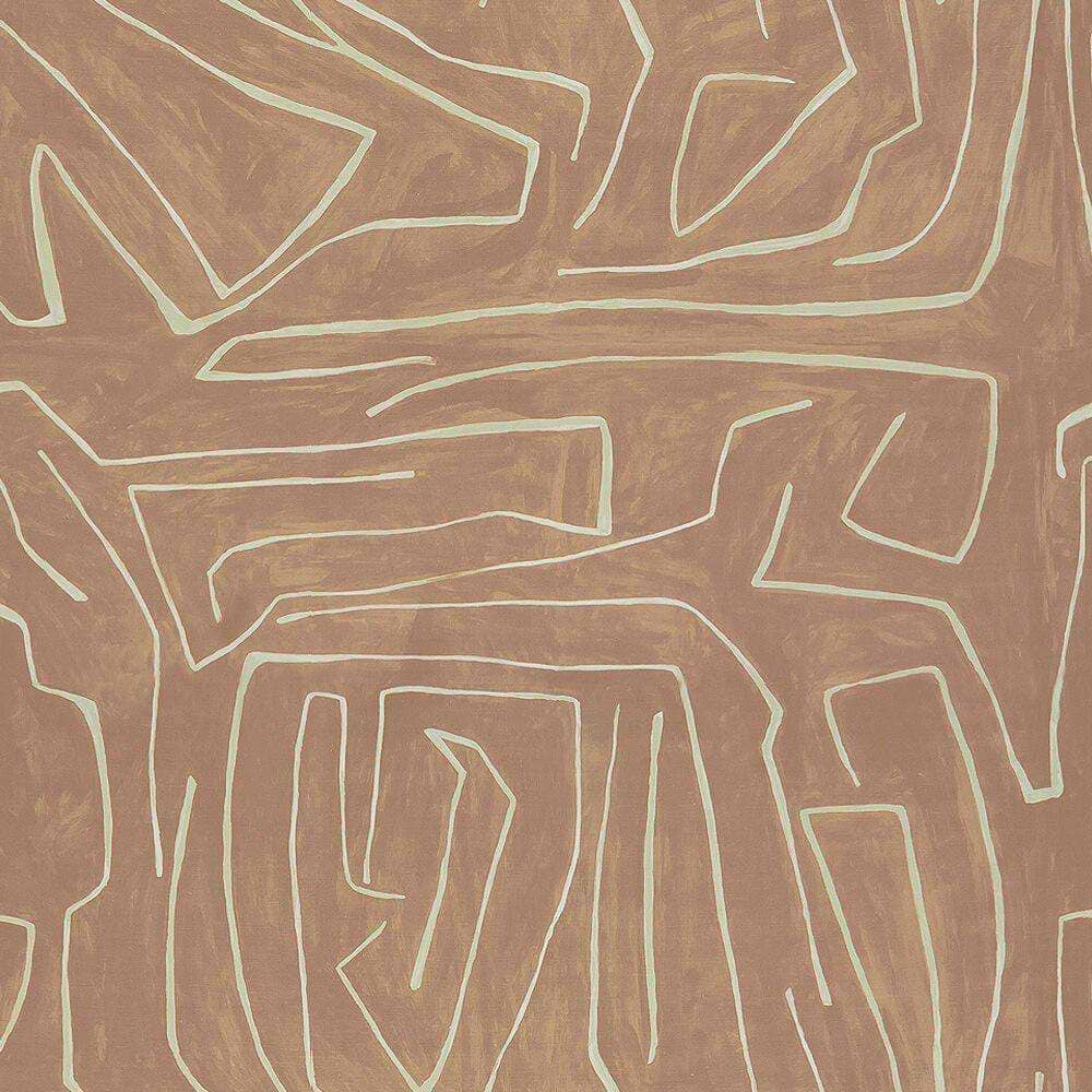Graffito stof-Fabric-Tapete-Kelly Wearstler-Salmon/Cream-Meter (M1)-GWF-3530.117-Selected Wallpapers