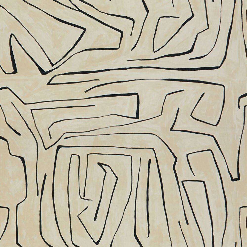 Graffito stof-Fabric-Tapete-Kelly Wearstler-Linen/Onyx-Meter (M1)-GWF-3530.18-Selected Wallpapers