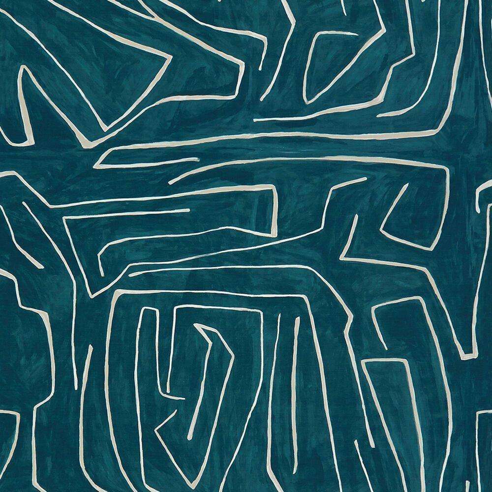 Graffito stof-Fabric-Tapete-Kelly Wearstler-Teal/Pearl-Meter (M1)-GWF-3530.53-Selected Wallpapers