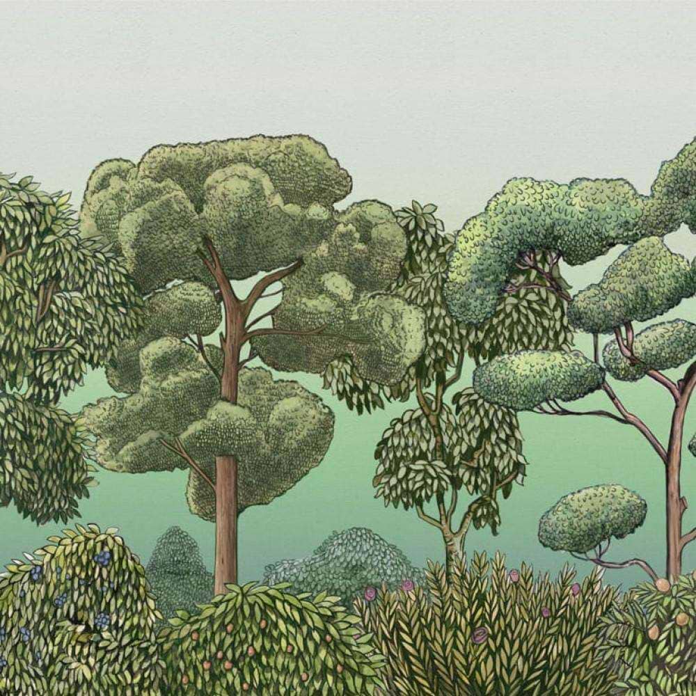 Green Forest-behang-Tapete-Coordonne-Dew-Non Woven-9700092-Selected Wallpapers