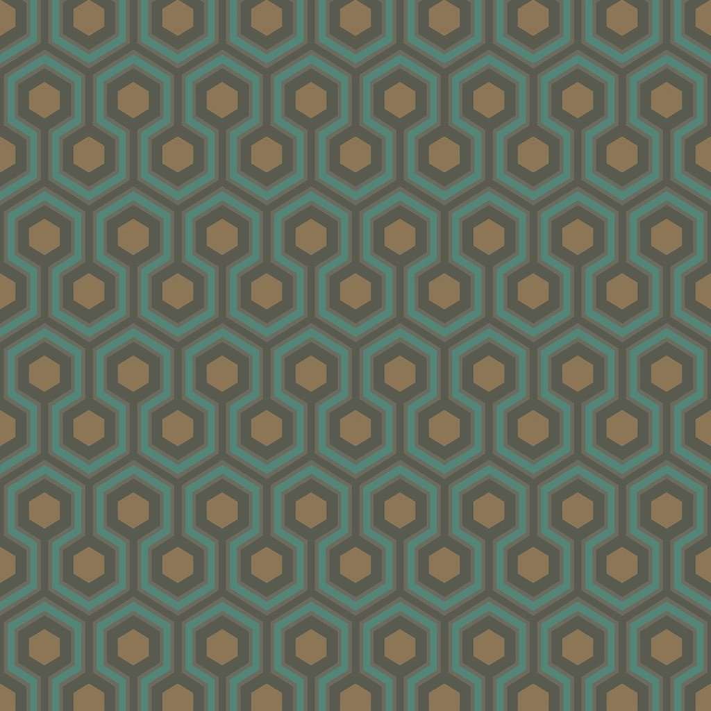 Hicks' Hexagon-behang-Tapete-Cole & Son-Teal-Rol-95/3018-Selected Wallpapers