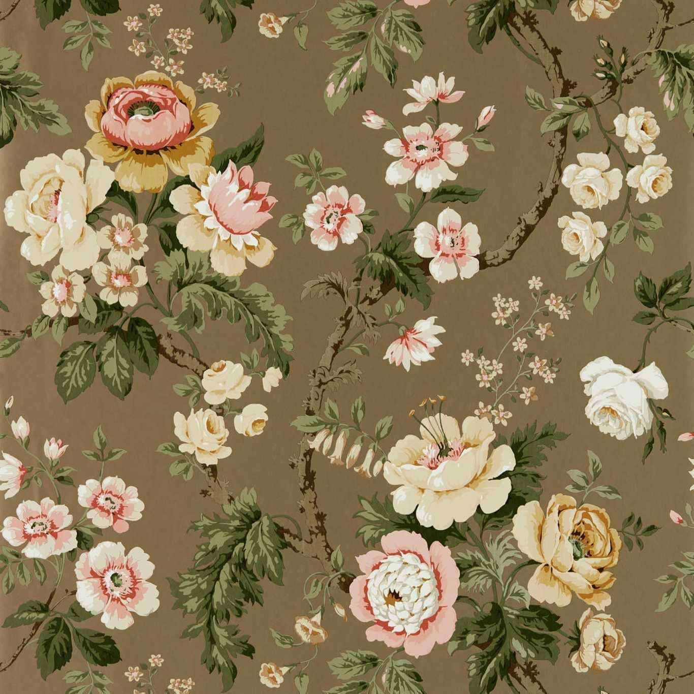 Hykenham-behang-Tapete-Sanderson-Gold Metallic/Rose-Rol-217042-Selected Wallpapers