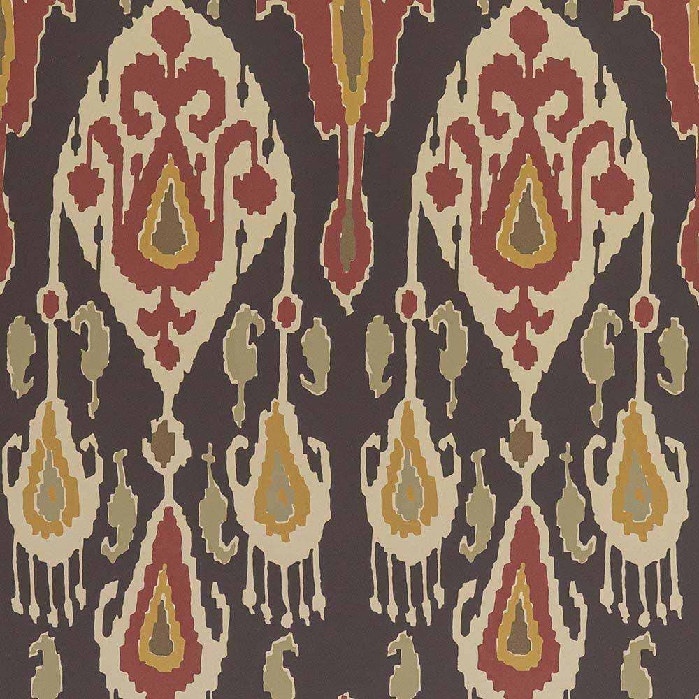 Ikat Bokhara-behang-Tapete-GP&J Baker-Espresso-Rol-BW45090.6-Selected Wallpapers