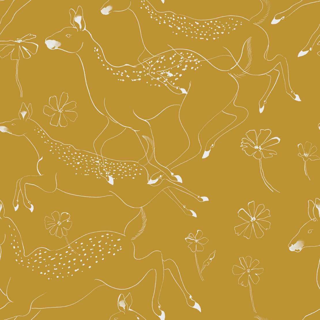 Jumping Bambis-behang-Tapete-Coordonne-Curry-Rol-9700162-Selected Wallpapers