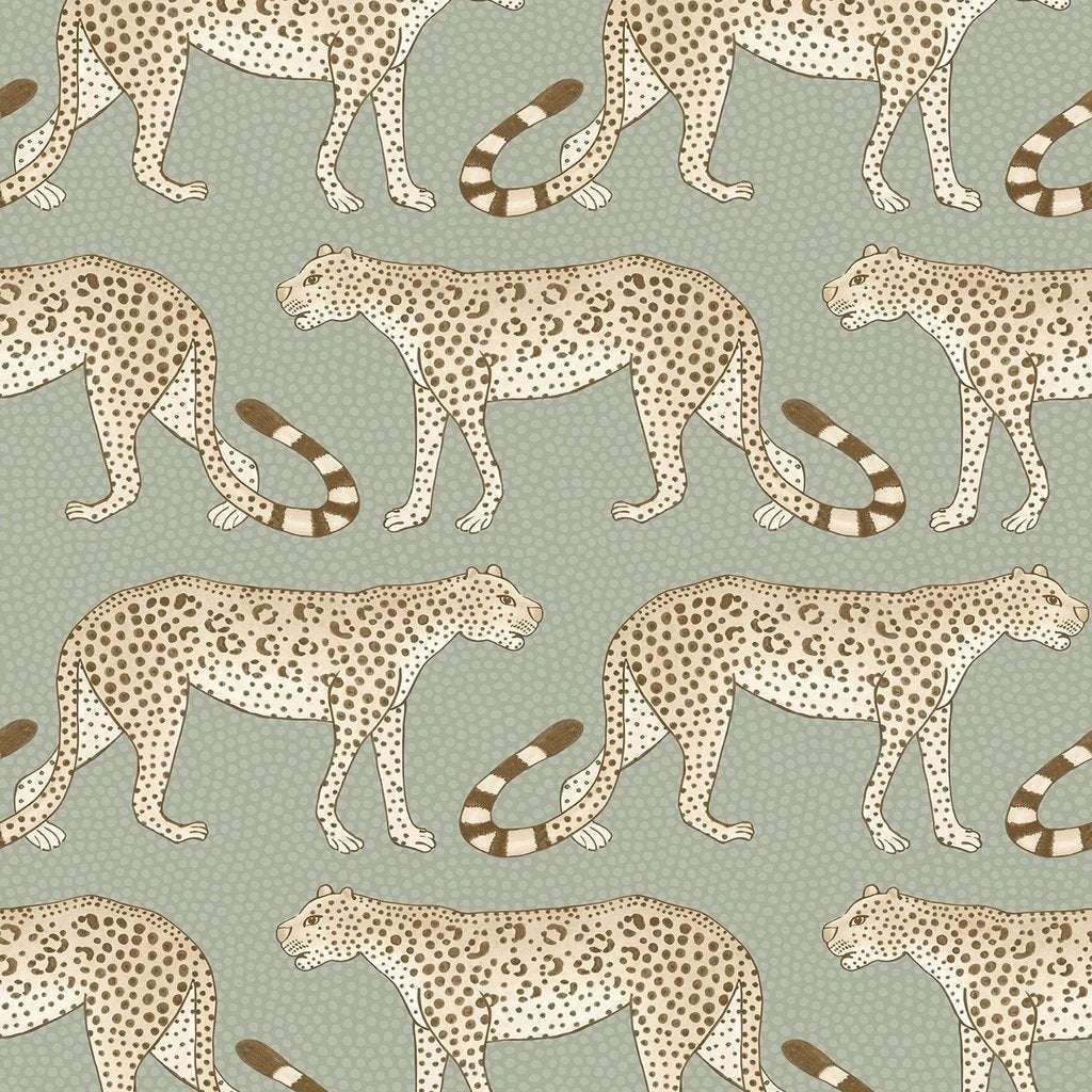 Leopard Walk-Behang-Tapete-Cole & Son-Linen on Soft Olive-Rol-109/2009-Selected Wallpapers