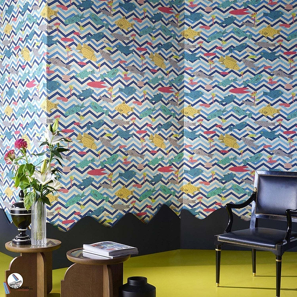 Les Poissons du Nil-Behang-Tapete-Pierre Frey-Selected Wallpapers