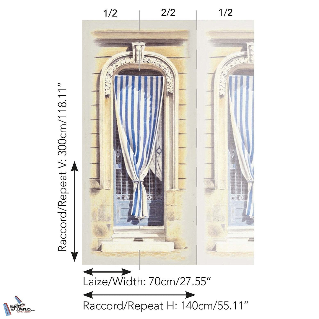 Les Portes de l'Ete Bleu-Behang-Tapete-Pierre Frey-Selected Wallpapers