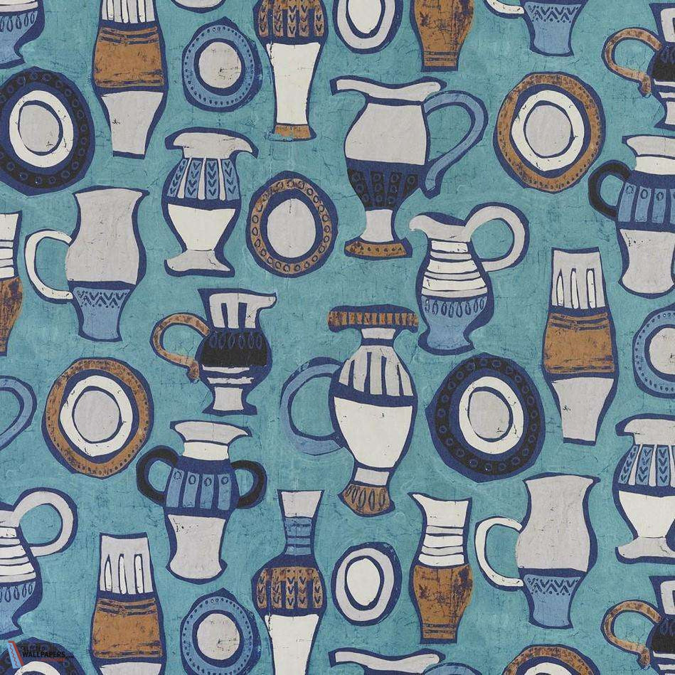Les Poteries-behang-Tapete-Pierre Frey-Turquoise-Meter (M1)-FP788002-Selected Wallpapers