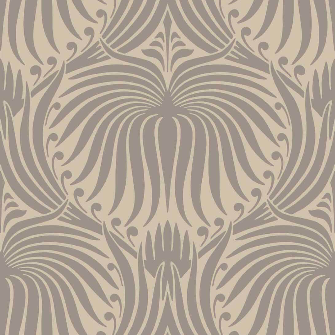 Lotus-Behang-Tapete-Farrow & Ball-Charleston Gray-Rol-BP2011-Selected Wallpapers