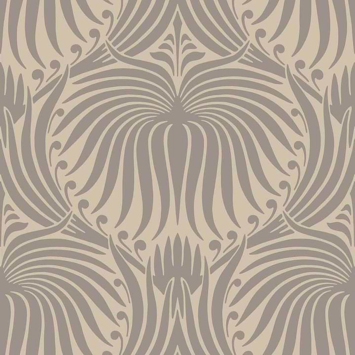 Lotus-Wallpaper-Farrow & Ball-Charleston Gray-Roll-BP2011-Selected Wallpapers