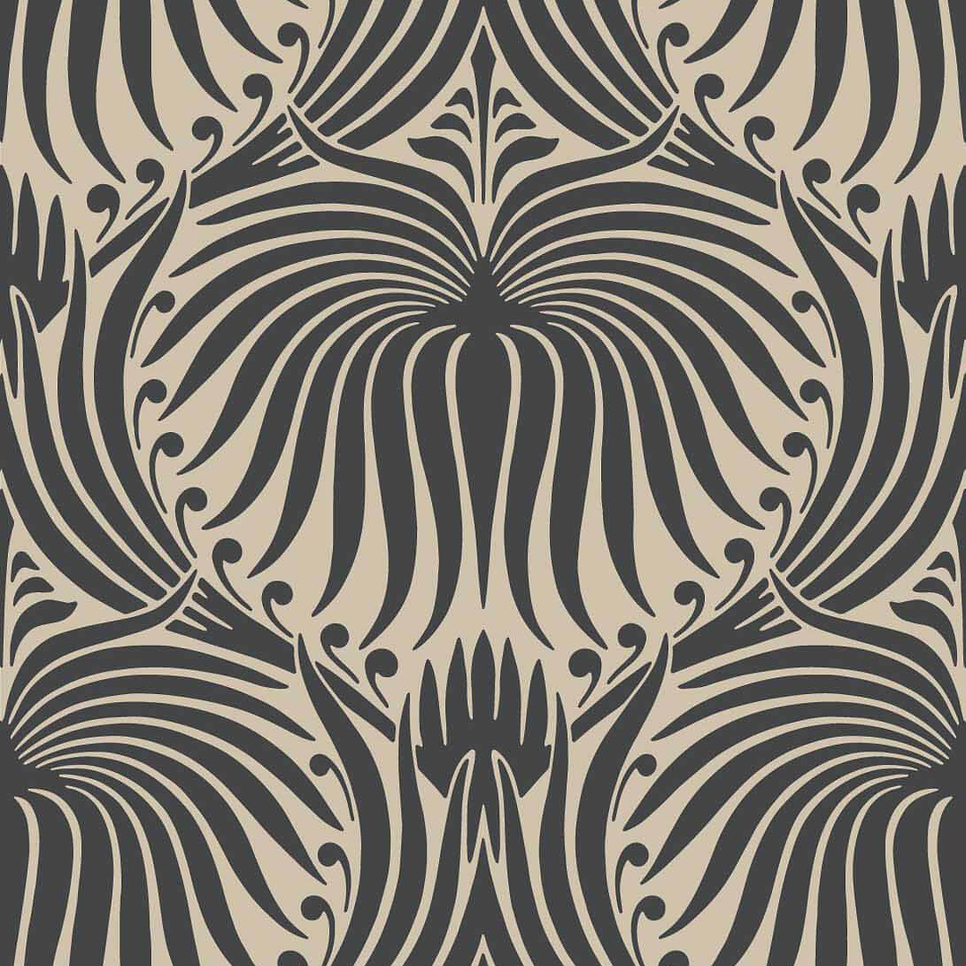 Lotus-Behang-Tapete-Farrow & Ball-Off Black-Rol-BP2019-Selected Wallpapers