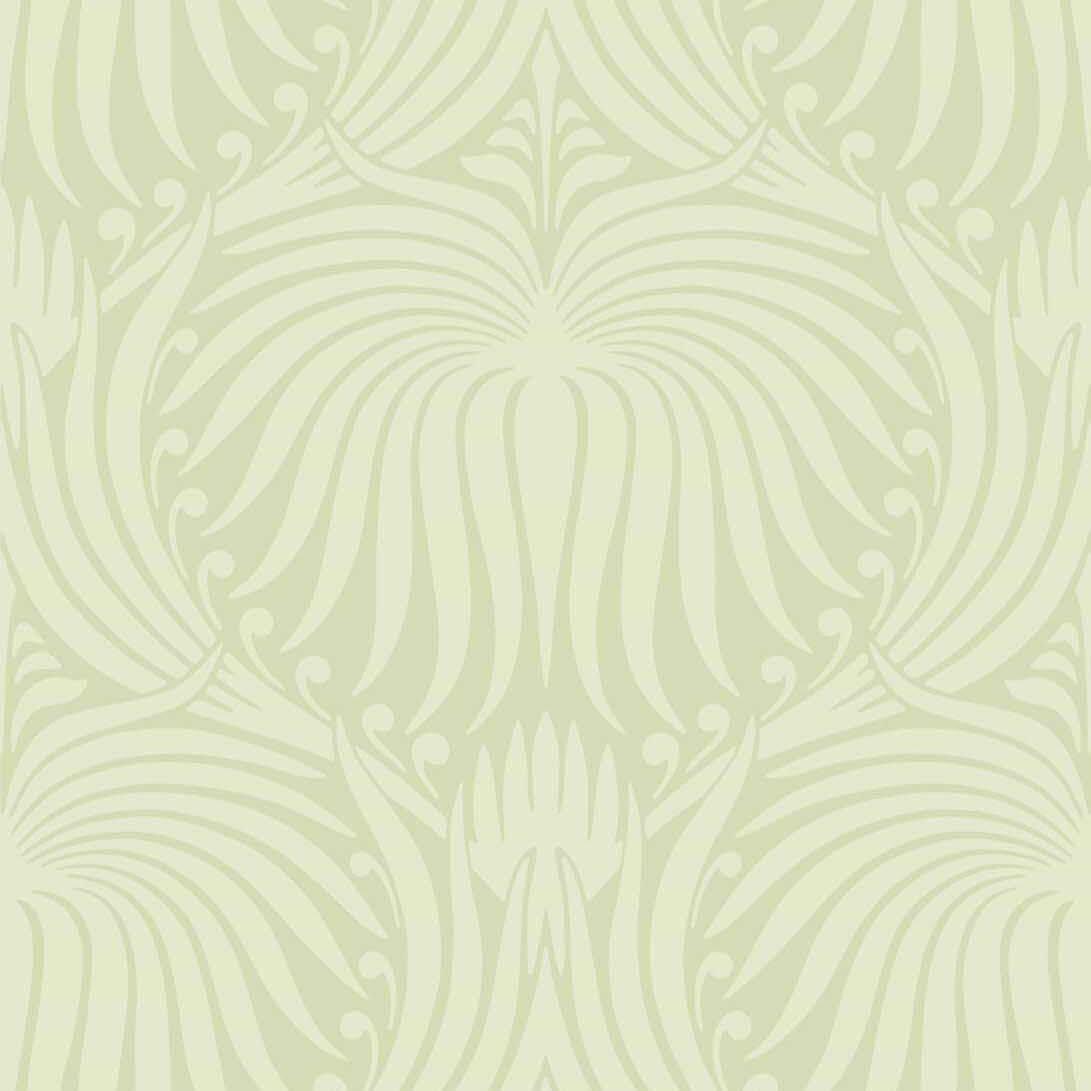 Lotus-Wallpaper-Farrow & Ball-Tunsgate Green-Roll-BP2041-Selected Wallpapers