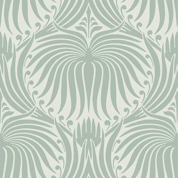 Lotus-Wallpaper-Farrow & Ball-Green Blue-Roll-BP2051-Selected Wallpapers