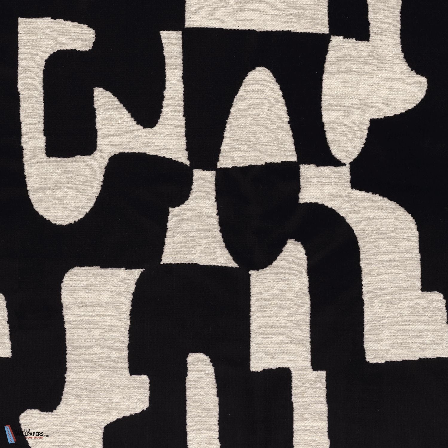 Melodie stof-Casamance-Noir-Meter (M1)-Selected-Wallpapers-Interiors