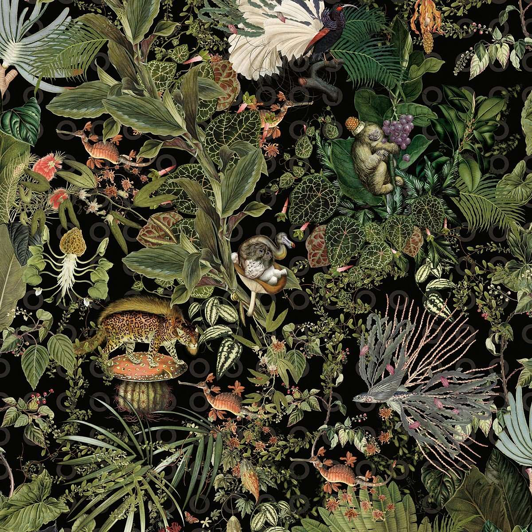 Menagerie of Extinct Animals-behang-Tapete-Moooi-Raven-Meter (M1)-MO2071-Selected Wallpapers