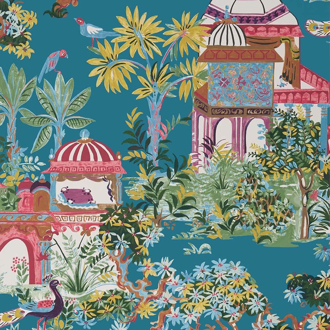 Mystic Garden-Behang-Tapete-Thibaut-Teal-Rol-T20822-Selected Wallpapers