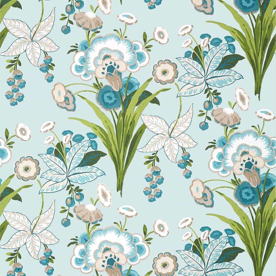 Pasadena-Behang-Tapete-Thibaut-Spa Blue-Rol-T20855-Selected Wallpapers