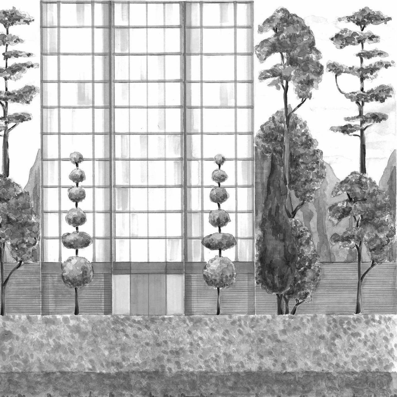 Pascua Ortega - Urban Garden-Behang-Tapete-Coordonne-Black & White-Non Woven-8000077N-Selected Wallpapers