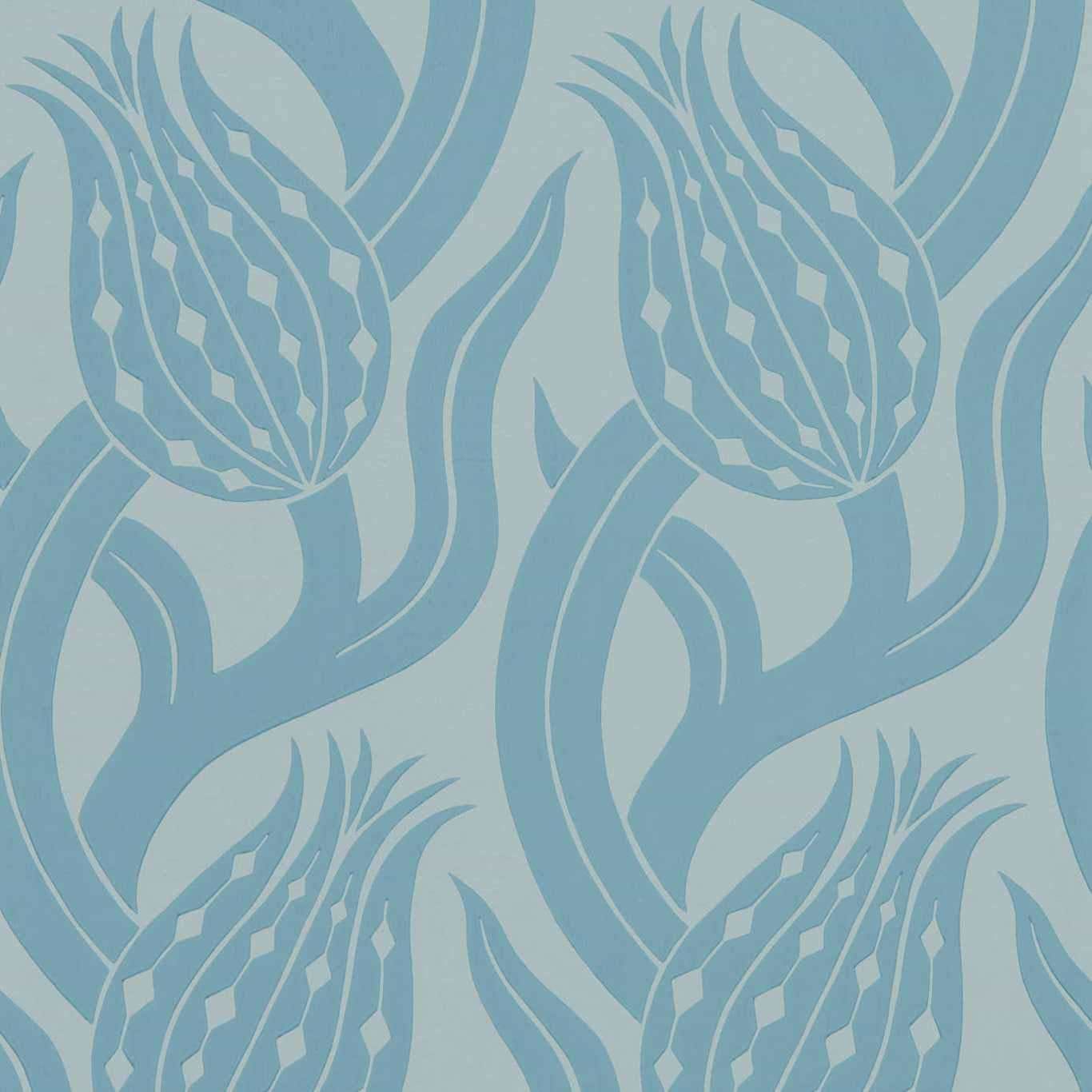 Persian Tulip-behang-Tapete-Zoffany-Blue Stone-Rol-312997-Selected Wallpapers
