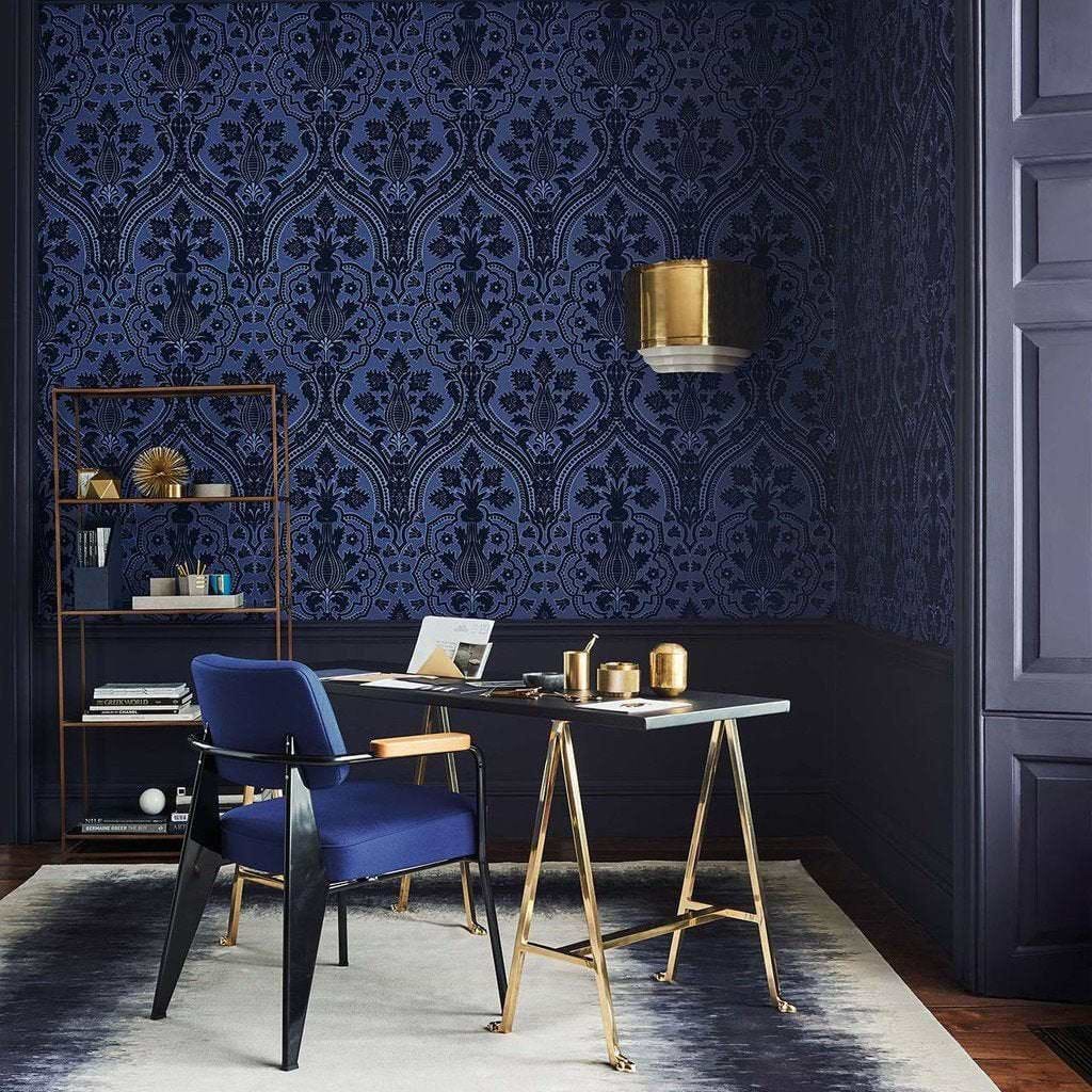 Pugin Palace Flock-behang-Tapete-Cole & Son-Selected Wallpapers