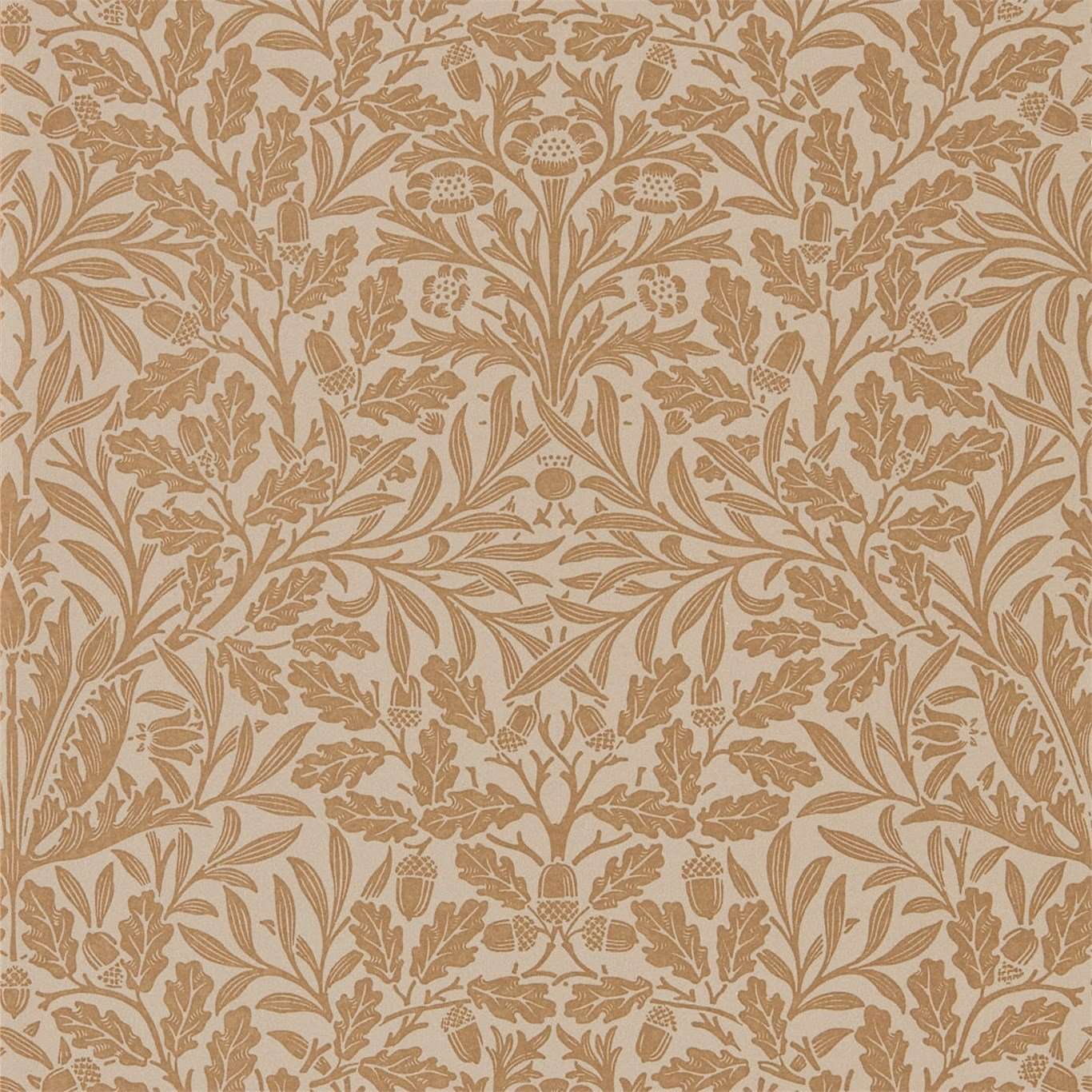 Pure Acorn-behang-Tapete-Morris & Co-Gilver/Copper-Rol-216041-Selected Wallpapers