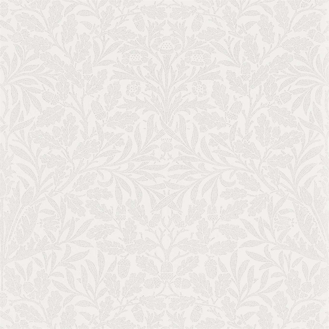 Pure Acorn-behang-Tapete-Morris & Co-Chalk/Silver-Rol-216043-Selected Wallpapers
