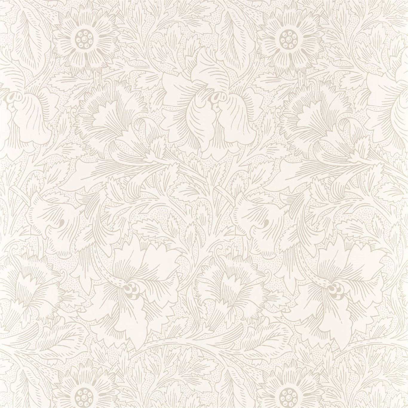 Pure Poppy-behang-Tapete-Morris & Co-Ecru/Stone-Rol-216034-Selected Wallpapers