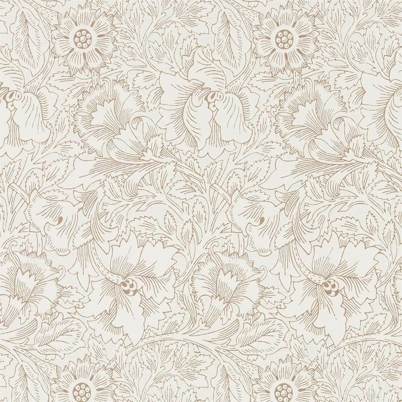 Pure Poppy-behang-Tapete-Morris & Co-Cream/Gold-Rol-216035-Selected Wallpapers